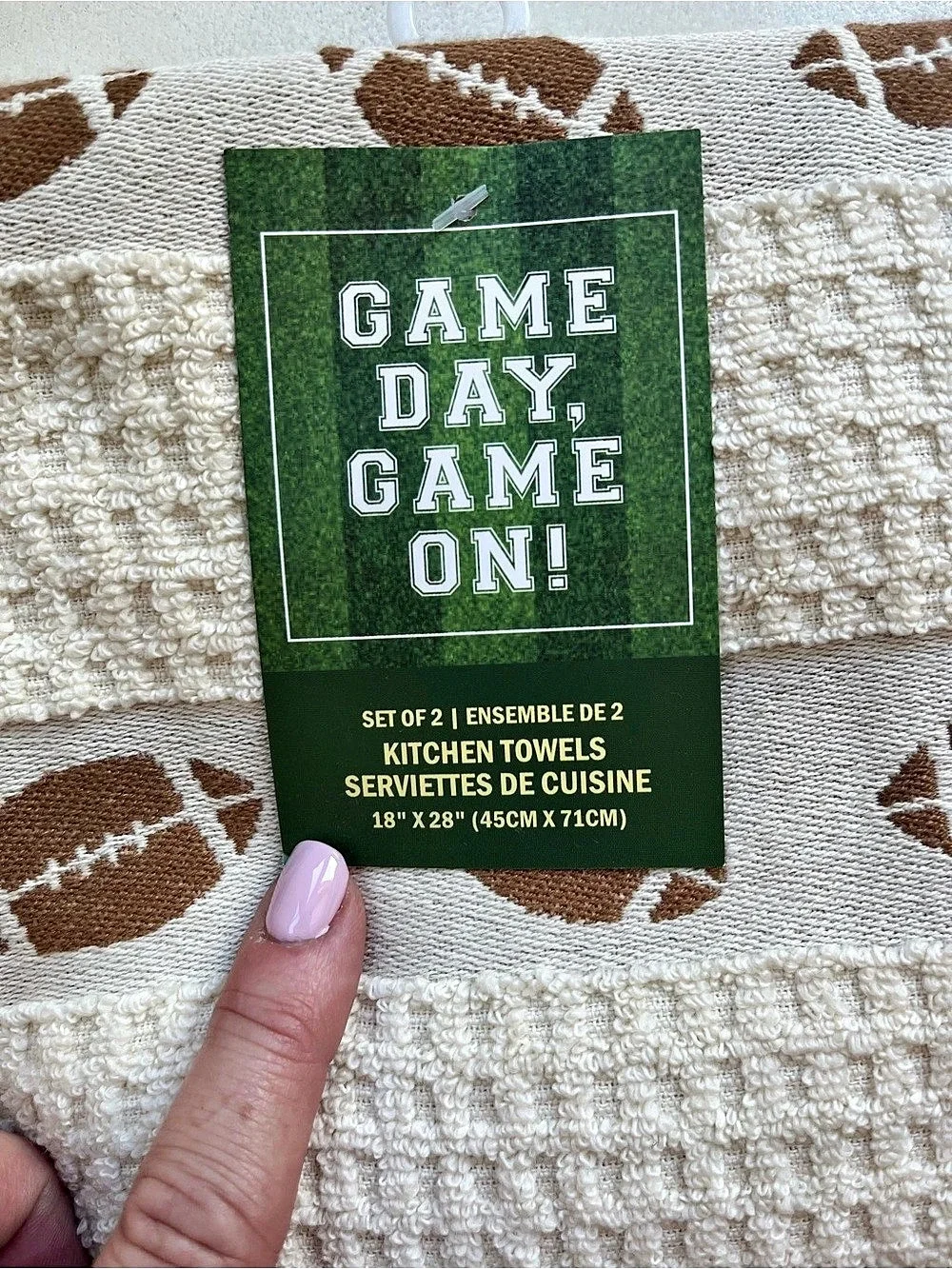 Game Day, Game On! Football Mom Kitchen Towels Set of 2 Identical